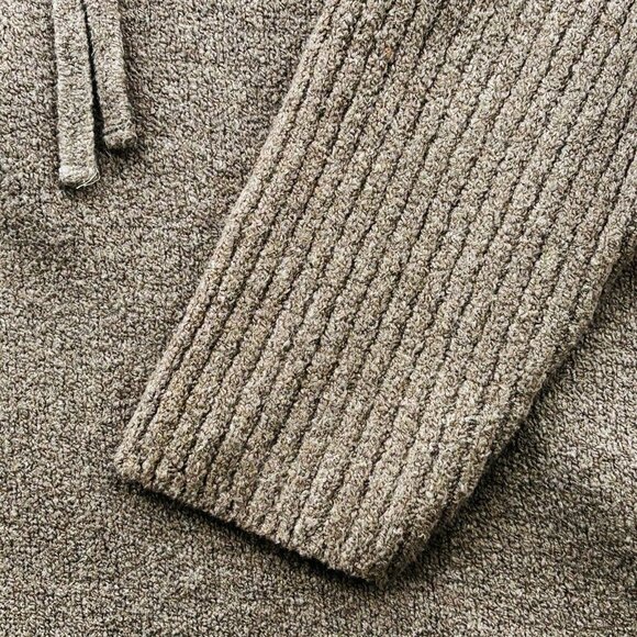 Pure Jill Hooded Knit Sweater Size PXL Wool Blend 3/4 Sleeve Brown Pullover - Picture 4 of 11